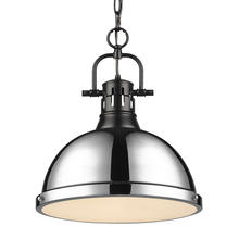  3602-L BLK-CH - Duncan 1-Light Pendant with Chain in Matte Black with Chrome